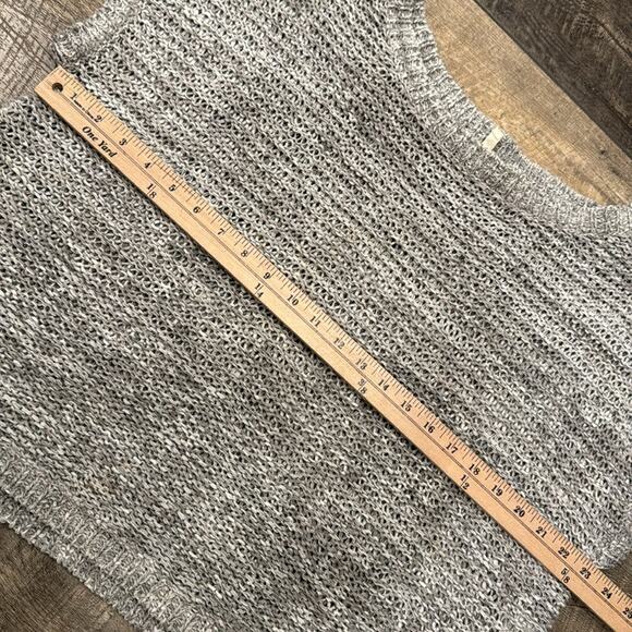 Eileen Fisher Women's Loose Knit Short Sleeve Sweater Gray White Size S - Picture 5 of 8